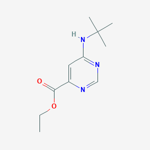 Chemical structure of Ethyl 6-(tert-butylamino)pyrimidine-4-carboxylate