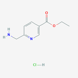 Chemical structure of Ethyl 6-(aminomethyl)nicotinate hydrochloride