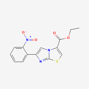 Chemical structure of Ethyl 6-(2-nitrophenyl)imidazo[2,1-b]thiazole-3-carboxylate