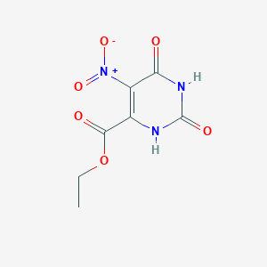 Chemical structure of Ethyl 5-nitro-2,6-dioxo-1,2,3,6-tetrahydropyrimidine-4-carboxylate
