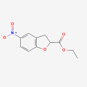 Chemical structure of Ethyl 5-nitro-2,3-dihydrobenzofuran-2-carboxylate