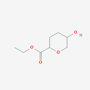 Chemical structure of Ethyl 5-hydroxy-tetrahydro-pyran-2-carboxylate