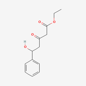Chemical structure of Ethyl 5-hydroxy-3-oxo-5-phenylpentanoate