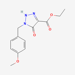 Chemical structure of Ethyl 5-hydroxy-1-(4-methoxybenzyl)-1H-1,2,3-triazole-4-carboxylate