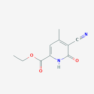 Chemical structure of Ethyl 5-cyano-4-methyl-6-oxo-1,6-dihydropyridine-2-carboxylate