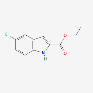 Chemical structure of Ethyl 5-chloro-7-methyl-1h-indole-2-carboxylate