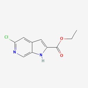 Chemical structure of Ethyl 5-chloro-1H-pyrrolo[2,3-c]pyridine-2-carboxylate