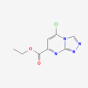 Chemical structure of Ethyl 5-chloro[1,2,4]triazolo[4,3-a]pyrimidine-7-carboxylate