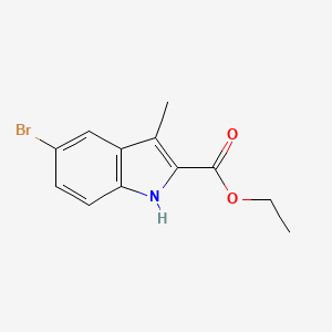 Chemical structure of Ethyl 5-bromo-3-methyl-1H-indole-2-carboxylate
