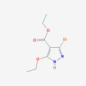 Chemical structure of Ethyl 5-bromo-3-ethoxy-1H-pyrazole-4-carboxylate