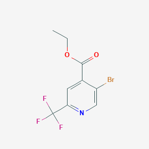 Chemical structure of Ethyl 5-bromo-2-(trifluoromethyl)isonicotinate
