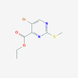 Chemical structure of Ethyl 5-bromo-2-(methylthio)pyrimidine-4-carboxylate
