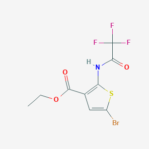Chemical structure of Ethyl 5-bromo-2-(2,2,2-trifluoroacetamido)thiophene-3-carboxylate