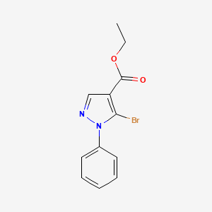 Chemical structure of Ethyl 5-bromo-1-phenyl-1H-pyrazole-4-carboxylate
