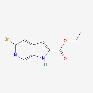 Chemical structure of Ethyl 5-bromo-1H-pyrrolo[2,3-c]pyridine-2-carboxylate