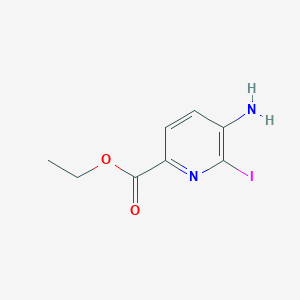 Chemical structure of ETHYL 5-AMINO-6-IODOPYRIDINE-2-CARBOXYLATE