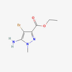 Chemical structure of Ethyl 5-amino-4-bromo-1-methyl-1H-pyrazole-3-carboxylate