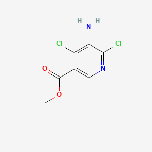 Chemical structure of Ethyl 5-amino-4,6-dichloronicotinate