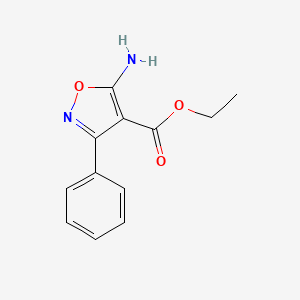 Chemical structure of Ethyl 5-amino-3-phenylisoxazole-4-carboxylate