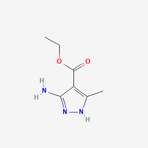 Chemical structure of Ethyl 5-amino-3-methyl-1H-pyrazole-4-carboxylate