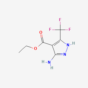 Chemical structure of ETHYL 5-AMINO-3-(TRIFLUOROMETHYL)-1H-PYRAZOLE-4-CARBOXYLATE