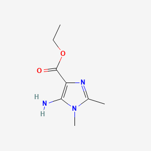 Chemical structure of Ethyl 5-amino-1,2-dimethyl-1H-imidazole-4-carboxylate