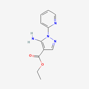Chemical structure of Ethyl 5-amino-1-(pyridin-2-yl)-1H-pyrazole-4-carboxylate