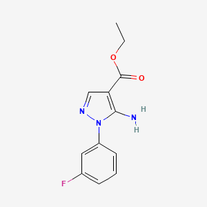 Chemical structure of Ethyl 5-amino-1-(3-fluorophenyl)-1H-pyrazole-4-carboxylate