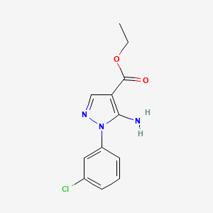 Chemical structure of Ethyl 5-amino-1-(3-chlorophenyl)-1H-pyrazole-4-carboxylate