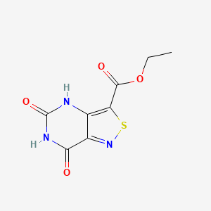 Chemical structure of Ethyl 5,7-Dihydroxyisothiazolo[4,3-D]Pyrimidine-3-Carboxylate