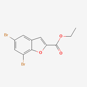Chemical structure of Ethyl 5,7-dibromobenzofuran-2-carboxylate