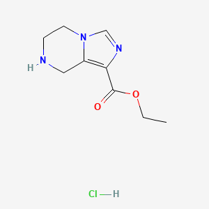 Chemical structure of Ethyl 5,6,7,8-tetrahydroimidazo[1,5-a]pyrazine-1-carboxylate hydrochloride