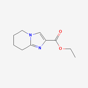 Chemical structure of ethyl 5H,6H,7H,8H-imidazo[1,2-a]pyridine-2-carboxylate