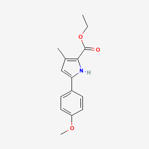 Chemical structure of Ethyl 5-(4-methoxyphenyl)-3-methyl-1H-pyrrole-2-carboxylate