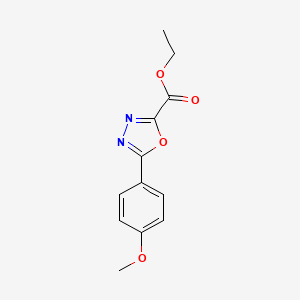 Chemical structure of Ethyl 5-(4-methoxyphenyl)-1,3,4-oxadiazole-2-carboxylate
