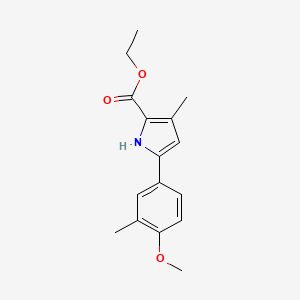 Chemical structure of Ethyl 5-(4-methoxy-3-methylphenyl)-3-methyl-1H-pyrrole-2-carboxylate