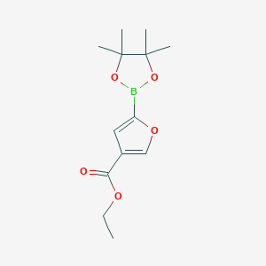 Chemical structure of ETHYL 5-(4,4,5,5-TETRAMETHYL-1,3,2-DIOXABOROLAN-2-YL)FURAN-3-CARBOXYLATE
