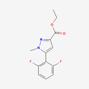 Chemical structure of Ethyl 5-(2,6-difluorophenyl)-1-methyl-1h-pyrazole-3-carboxylate