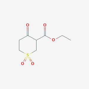 Chemical structure of Ethyl 4-oxotetrahydro-2H-thiopyran-3-carboxylate 1,1-dioxide
