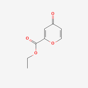 Chemical structure of Ethyl 4-oxo-4H-pyran-2-carboxylate