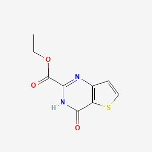 Chemical structure of Ethyl 4-oxo-3,4-dihydrothieno[3,2-d]pyrimidine-2-carboxylate