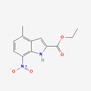 Chemical structure of ethyl 4-methyl-7-nitro-1H-indole-2-carboxylate