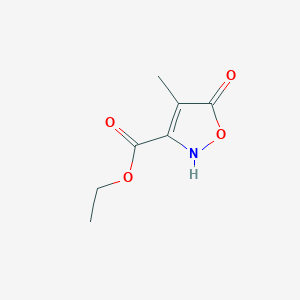 Chemical structure of Ethyl 4-methyl-5-oxo-2,5-dihydroisoxazole-3-carboxylate