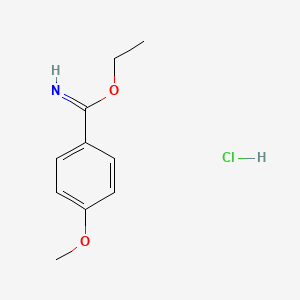 Chemical structure of Ethyl 4-methoxybenzimidate hydrochloride
