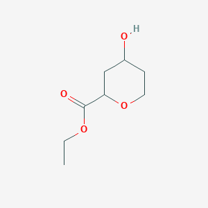 Chemical structure of Ethyl 4-hydroxyoxane-2-carboxylate
