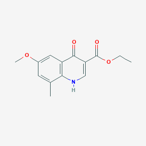 Chemical structure of ethyl 4-hydroxy-6-methoxy-8-methylquinoline-3-carboxylate