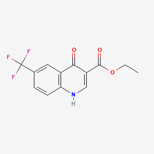 Chemical structure of Ethyl 4-hydroxy-6-(trifluoromethyl)quinoline-3-carboxylate