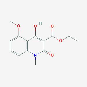 Chemical structure of Ethyl 4-hydroxy-5-methoxy-1-methyl-2-oxo-1,2-dihydroquinoline-3-carboxylate