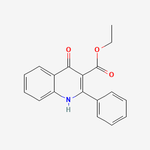 Chemical structure of Ethyl 4-hydroxy-2-phenylquinoline-3-carboxylate