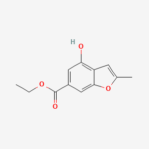 Chemical structure of Ethyl 4-hydroxy-2-methylbenzofuran-6-carboxylate